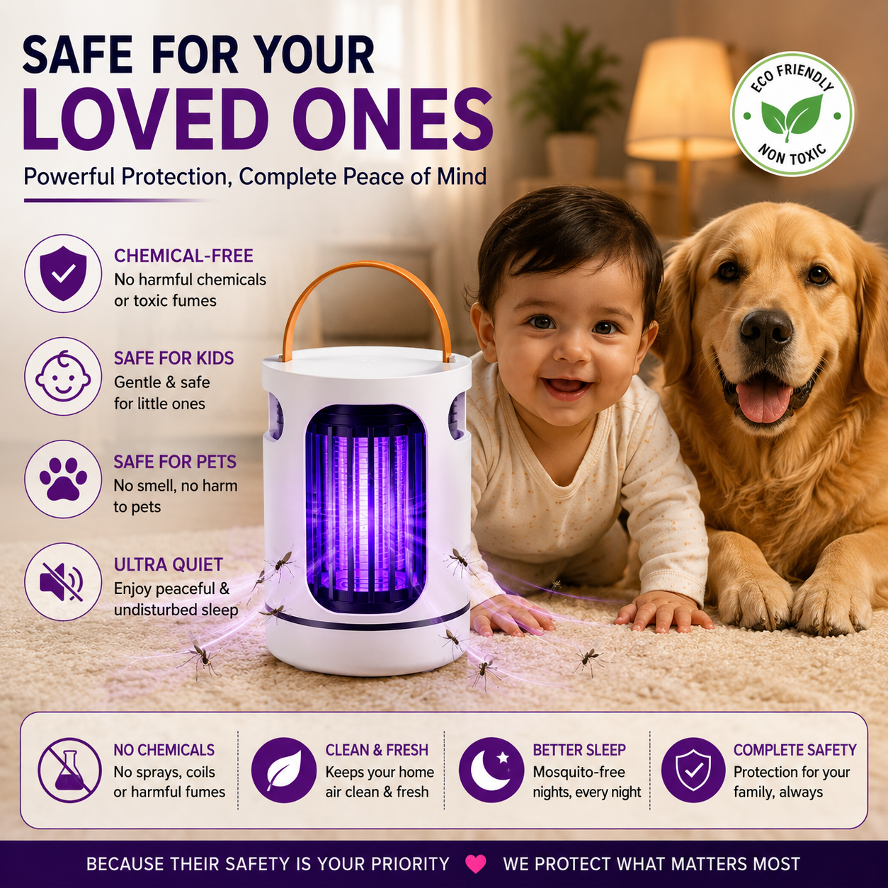 ⚡ 50% OFF Today – Portable Mosquito Killer Lamp