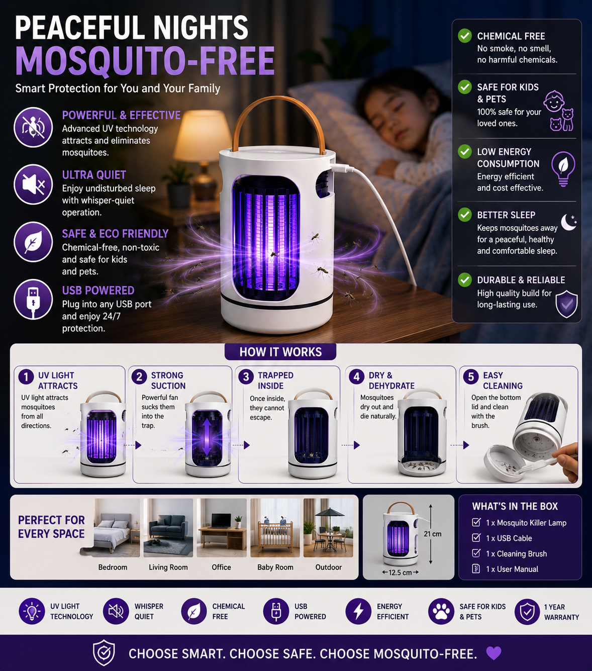 ⚡ 50% OFF Today – Portable Mosquito Killer Lamp